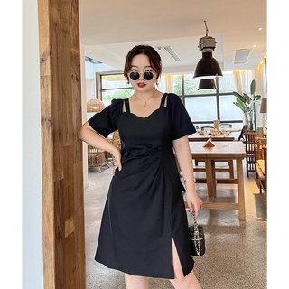 Đầm bigsize nhún eo xẻ tà DABS053 Béo Style