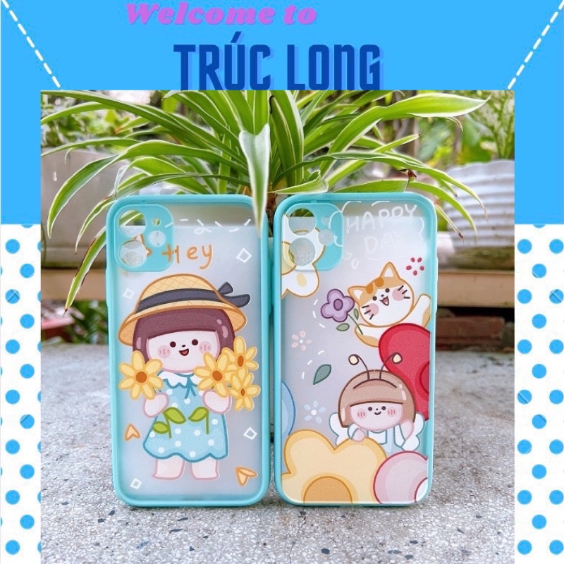 Ốp lưng nhám viền cao su non siêu cute iphone 11/11 pro max/xs max