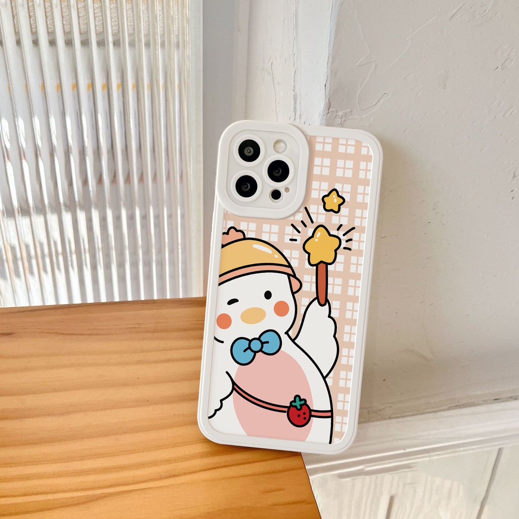 Ốp lưng iphone Vịt đáng yêu bóng cạnh vuông 6/6plus/6s/6splus/7/7plus/8/8plus/x/xs/11/12/13/14/pro/max/promax/plus