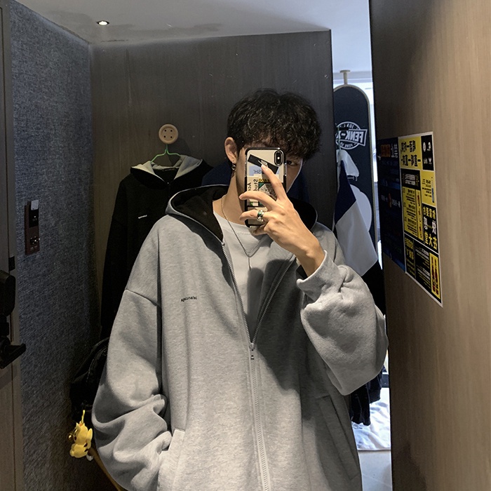 Áo khoác thể thao dáng rộng thời trang xuân thu phong cách Hong Kong cho nam và nữ