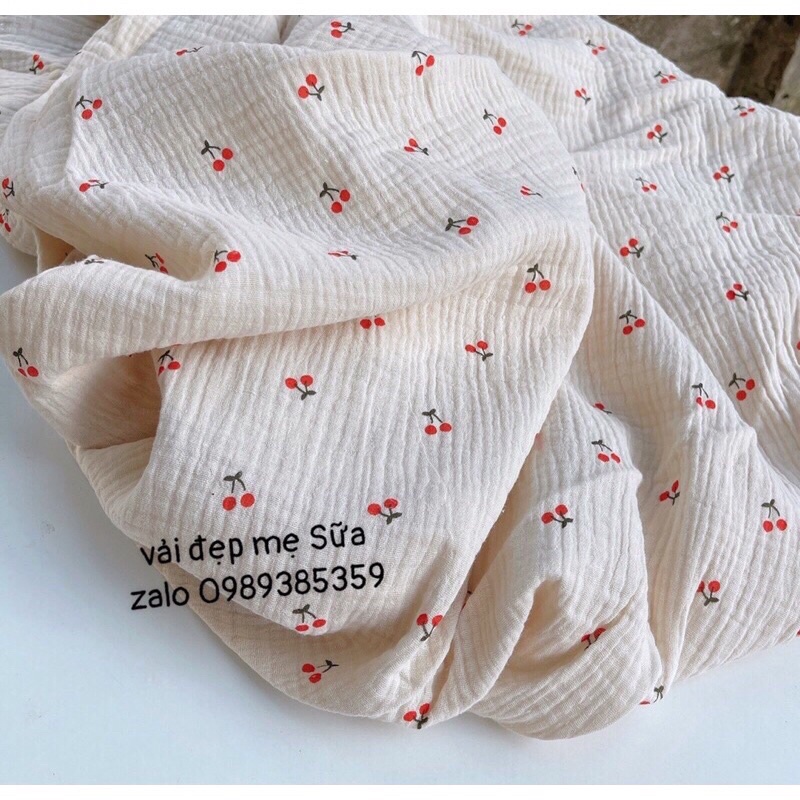 Vải xô muslin cao cấp cherry
