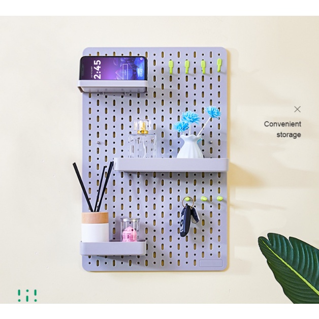 Bảng Pegboard giá treo dụng cụ và trang trí tường màu trắng