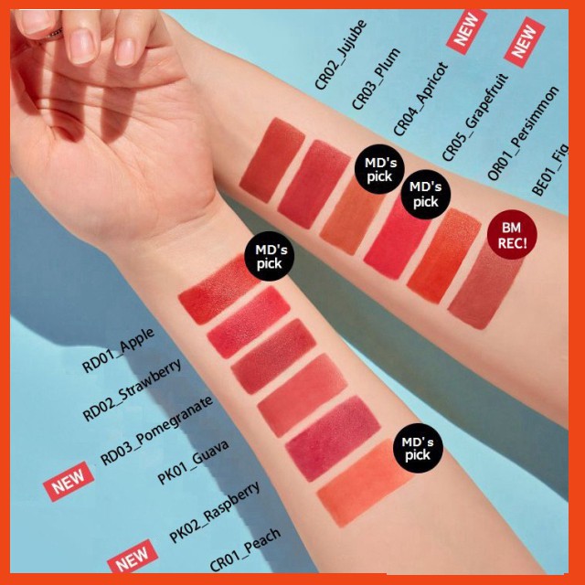 [SALE SHOCK] APIEU - Son kem lì mềm xốp Juicy Pang Mousse Tint CR02 CR03 đỏ gạch a'pieu