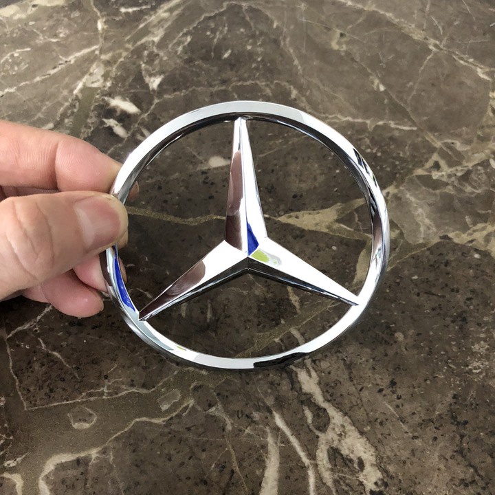 Logo biểu tượng sau xe Mercedes đường kính 90mm - Chất liệu nhựa ABS cao cấp