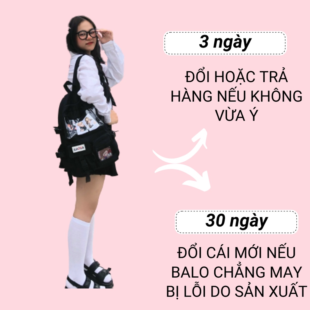 Cặp sách học sinh đi học kèm 2 ảnh idol và 3 huy hiệu siêu xinh G226 - BaloGigo