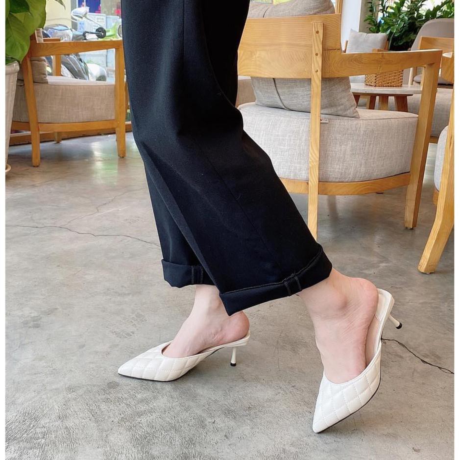 Giày sục nữ 😍 [HÀNG HOT- BÁN GIÁ SỈ]😍 sụt cao gót 5 cm, chất da mềm thêu chỉ cao cấp, giày xinh giá rẻ