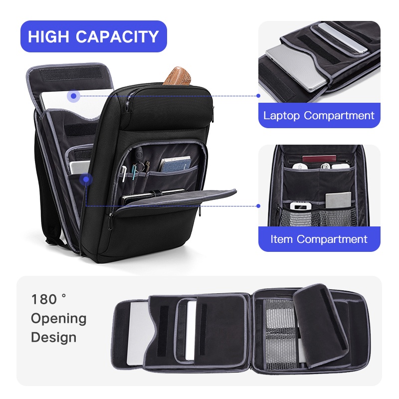 Balo Laptop 15.6 inch Có Cổng Sạc USB Cho Nam