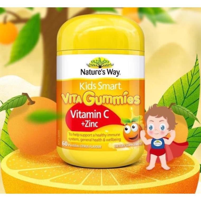 KẸO GUMMIES NATURE’S WAY VITA GUMMIES VITAMIN C + ZIN C