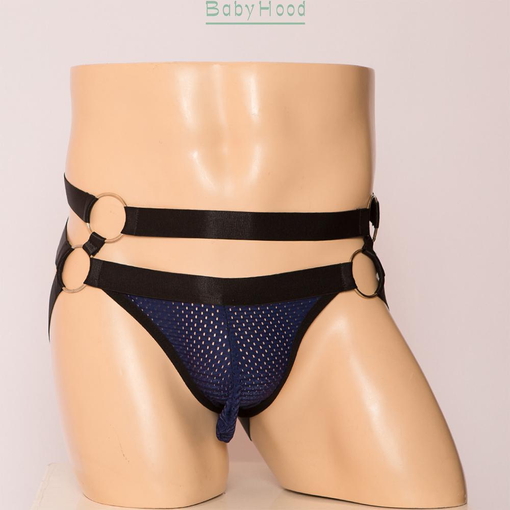 Mens Expose Jockstrap Pouch Enhancing V-Shaped Low waist Mesh Thong Underwear#BBHOOD