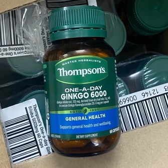 (Date 2025) Bổ não Thompson's Ginkgo Biloba 6000mg - Lọ 60 viên, Mẫu mới