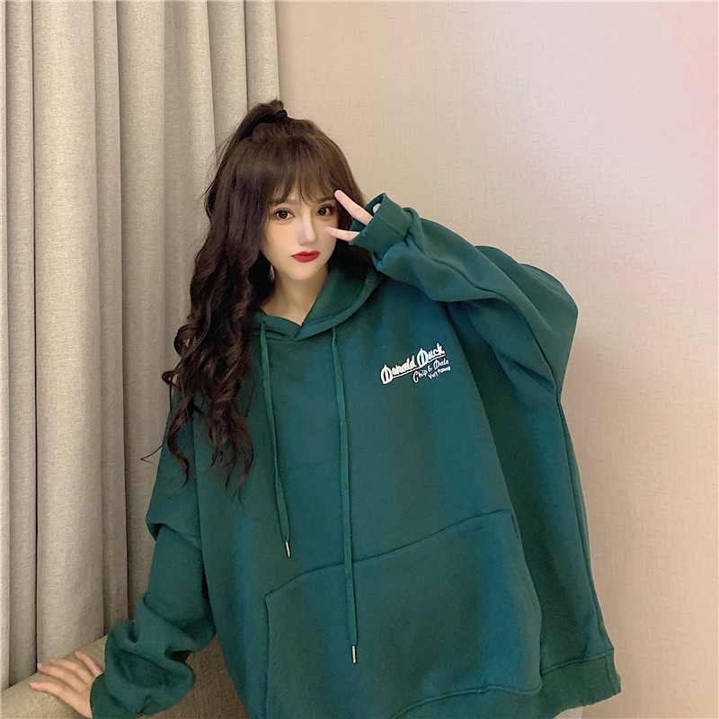 Áo hoodie nữ form rộng, áo nỉ hoodie nữ form rộng có mũ unisex thời trang ulzzang hàn quốc học sinh đi học | BigBuy360 - bigbuy360.vn