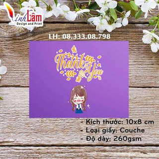 Combo 100 card Thank you 8x10cm 2 mặt giá rẻ