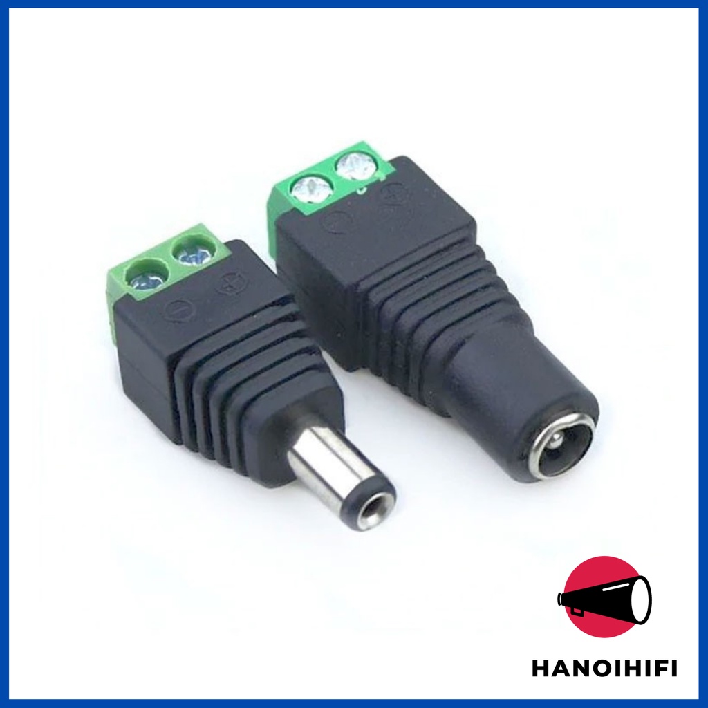 Jack DC,jack dc nối nguồn đực - cái,giắc dc vặn vít chuyên dùng nối cấp nguồn cho các thiết bị từ 1v - 40v