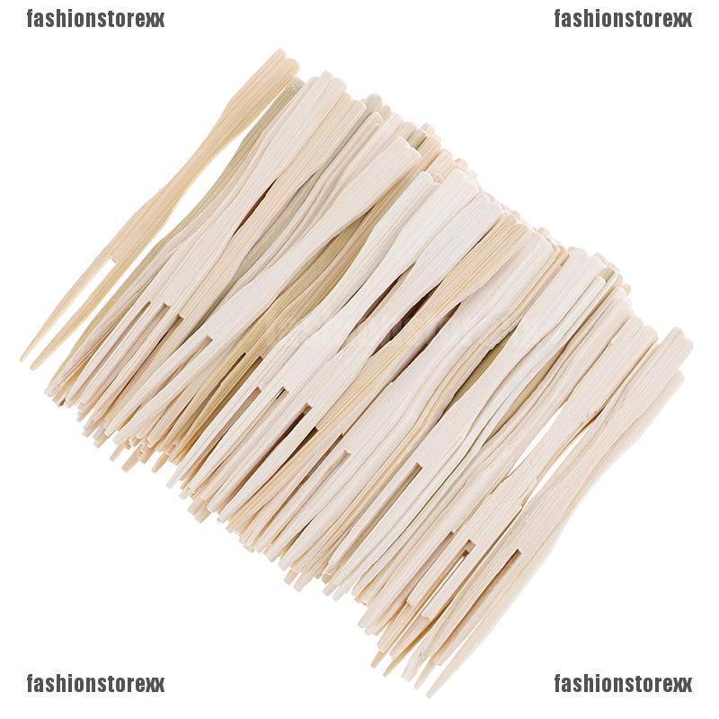 Set 100 nĩa tre 9cm xiên trái cây / bbq tiện dụng