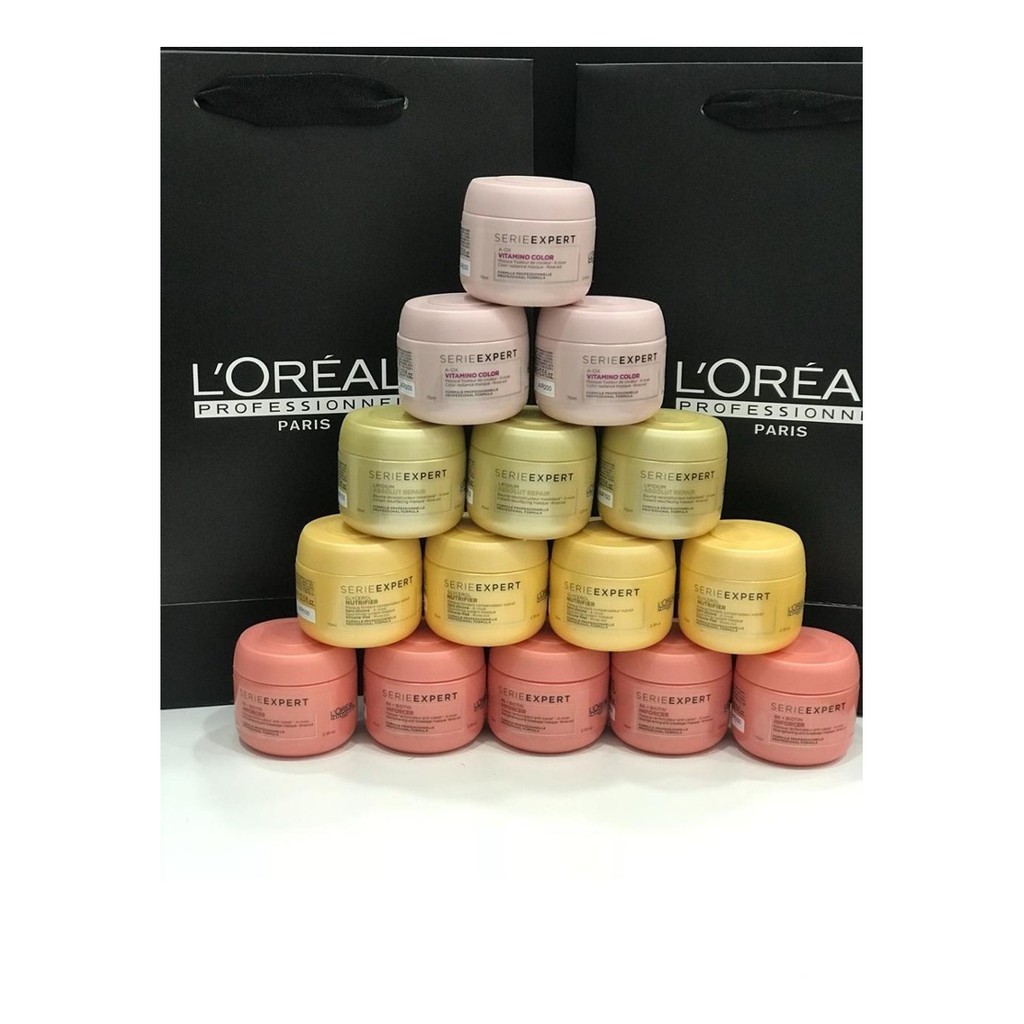 [Size mini] Hấp dầu (kem ủ tóc) Loreal Absolut Repair Lipidium/ Color/ Inforcer 75ml