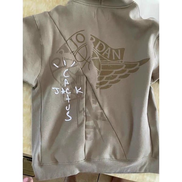 Áo Hoodie Nam Nữ Phối Nhung In Họa Tiết Air Jordan X Travis Scott Bản Đẹp