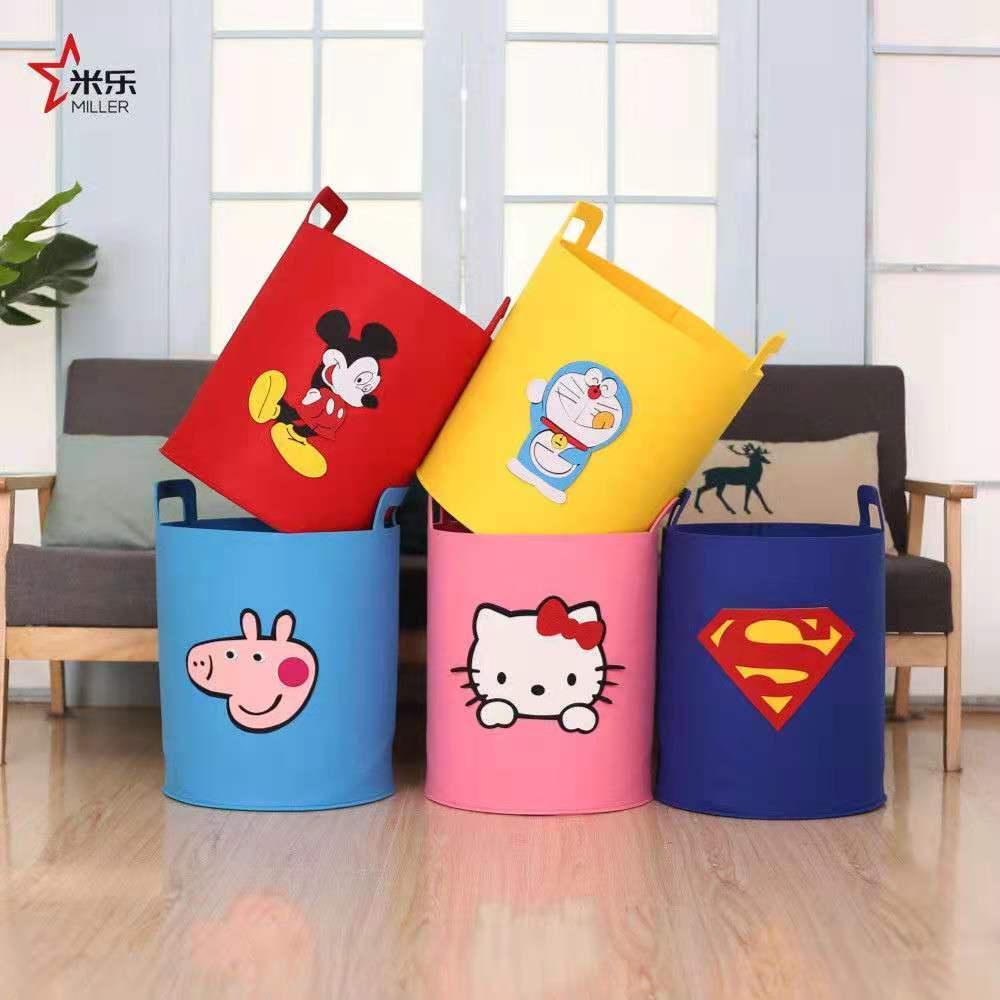 Set 2 giỏ đựng quần áo bẩn / đồ chơi có sức chứa lớn họa tiết nhân vật Disney sắp xếp vật dụng cho trẻ em