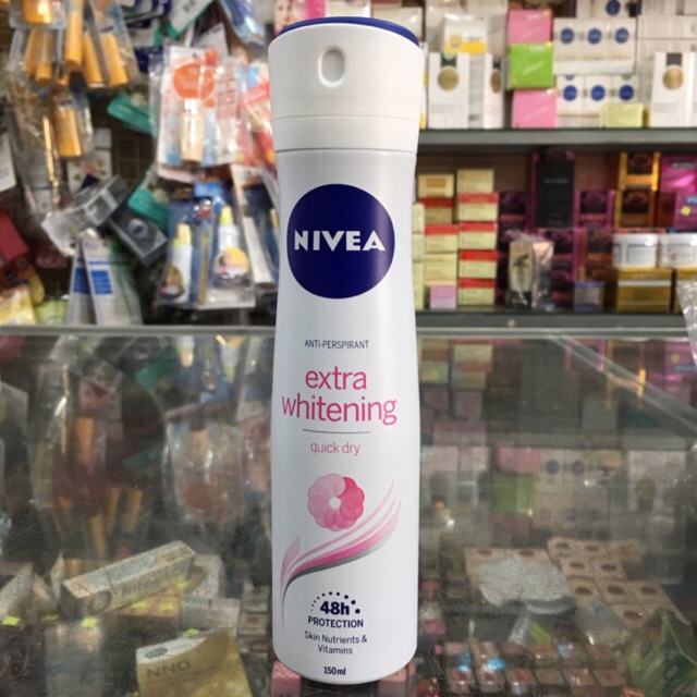 Xịt ngăn mùi Nivea Extra Whitening trắng mịn mờ vết thâm 150ml