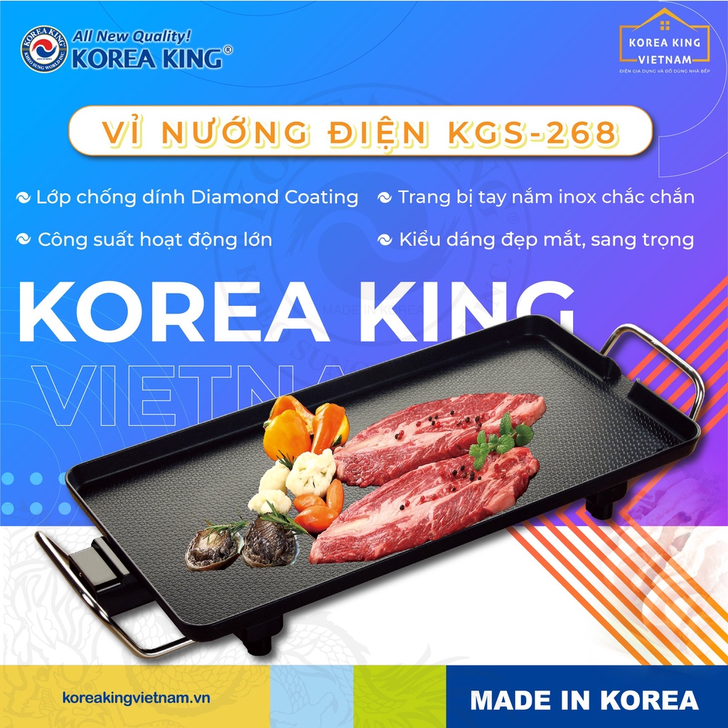 Vỉ nướng điện Korea King KGS-268 ( Hàng chính hãng )