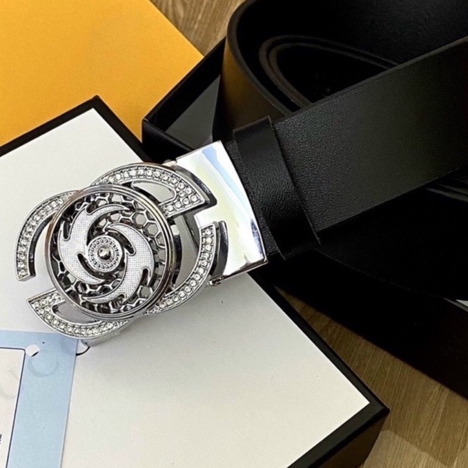 Thắt Lưng Nam, Dây Nịt Nam họa tiết đính đá mặt xoay - Ảnh Thật