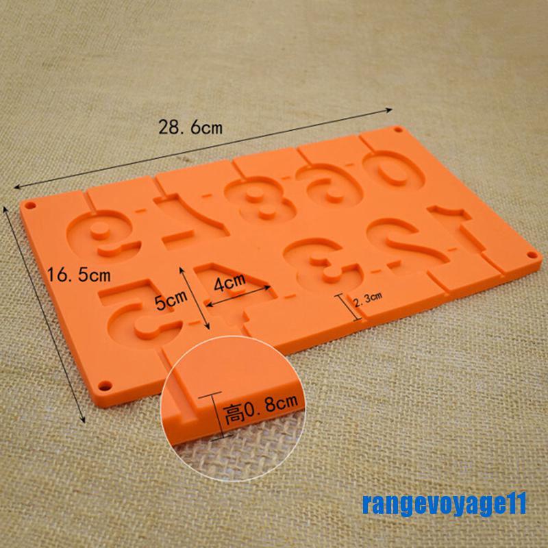 Khuôn Silicone Làm Kẹo Mút Số 0-9 3D