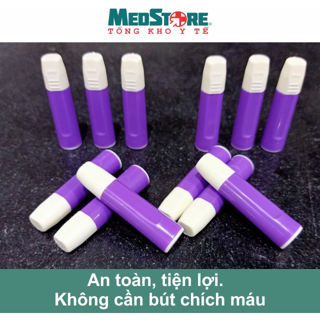 Set 10 kim chích máu tiểu đường không cần dùng bút chích, tự động, vô trùng an toàn Medisafe