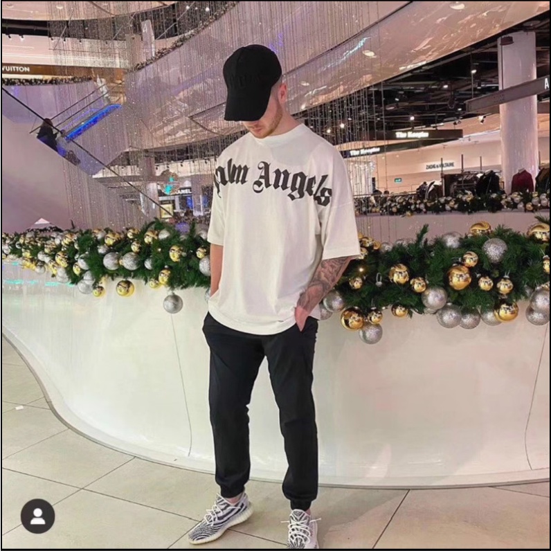 Áo Phông  PLAM ANGELSS  Fom Nam Nữ In 3D Phối Chữ Cao Cấp Trẻ Trung Năng ĐộngCá Tính