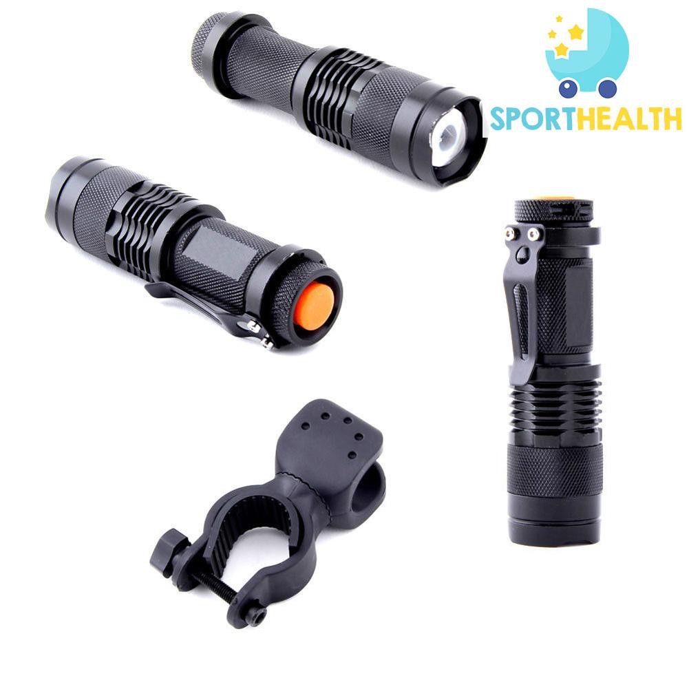 Đèn Pin Gắn Xe Đạp 1200lm Cree Q5 Led + Giá Đỡ 360 Độ