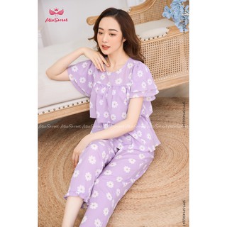 Bộ Pyjama Bèo Tầng Xuyến Chi Tím