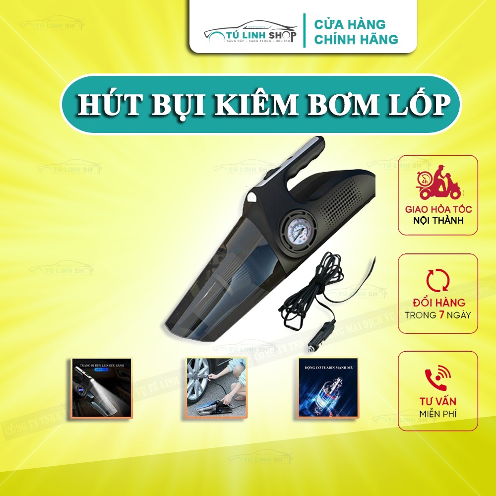 Máy hút bụi kiêm bơm lốp chuyên dụng ô tô 4 in 1
