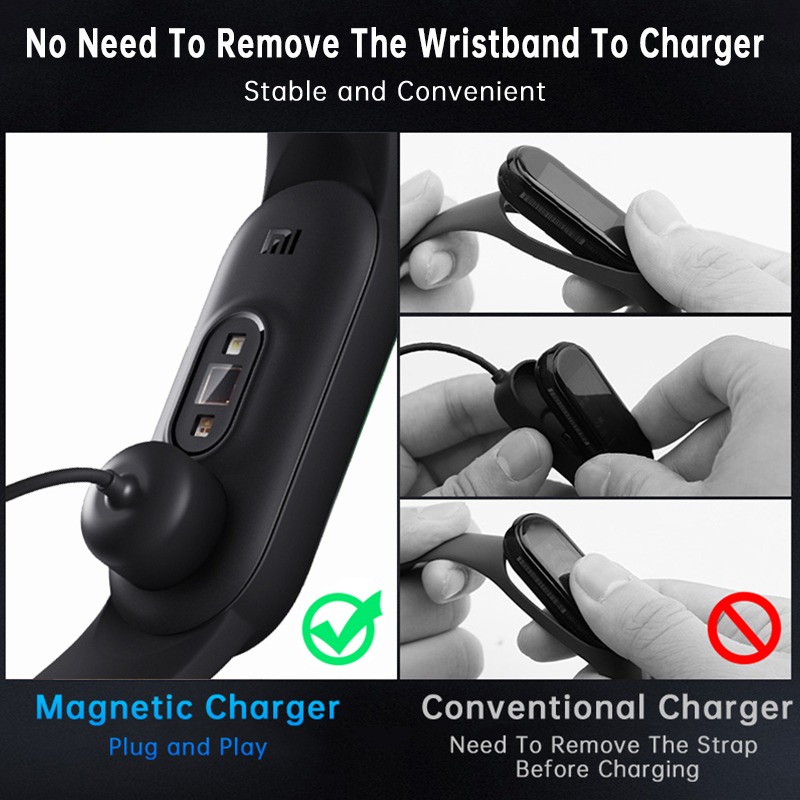 ] 100% Chính Hãng Cho Xiaomi Mi Band 5/6/7 Dây Đeo Thông Minh NFC Từ Cáp Sạc USB @ Iwanna