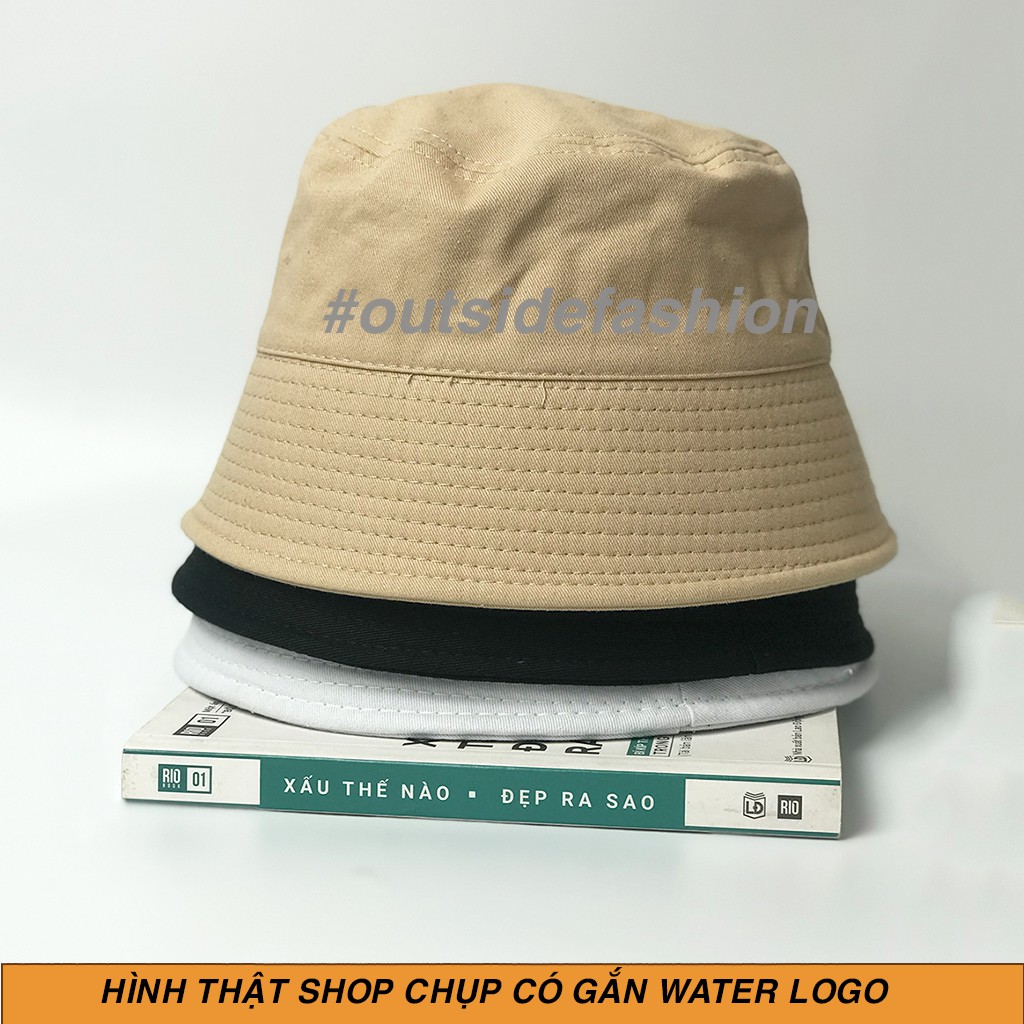 Nón bucket nữ nam hàn quốc, Mũ bucket trơn cụp vải kaki phong cách Ulzzang form unisex