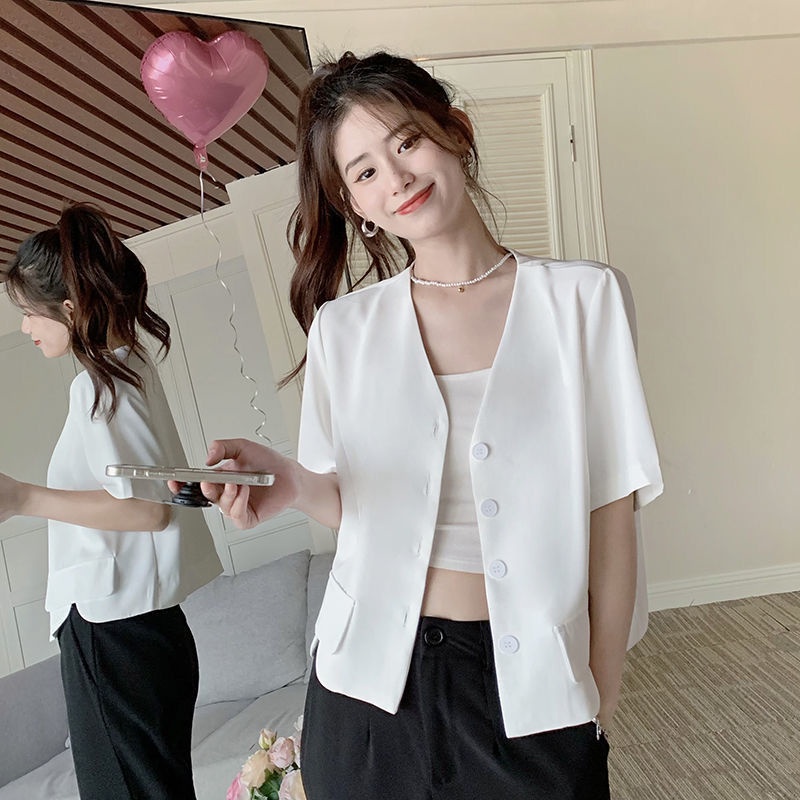 Áo Khoác Vest Ngắn Thời Trang Mùa Hè Phong Cách Hàn Quốc Cho Nữ