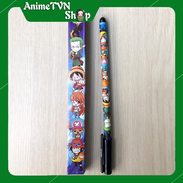 Bút Viết cao cấp Anime One piece (Đảo hải tặc) - Dạ bi mực đen kèm hộp in hình thân bút và hộp