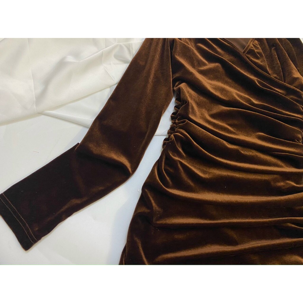 Đầm Nhung Tay Dài C ati