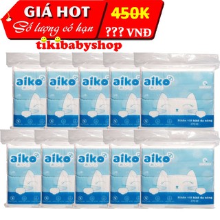 Combo 10 gói khăn vải khô đa năng aiko x 300g