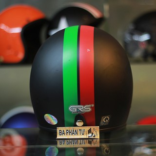 Nón bảo hiểm GRS A368T - Cờ italy vespa  -  Mũ ¾ đầu hàng hiếm và chính hãng GRS