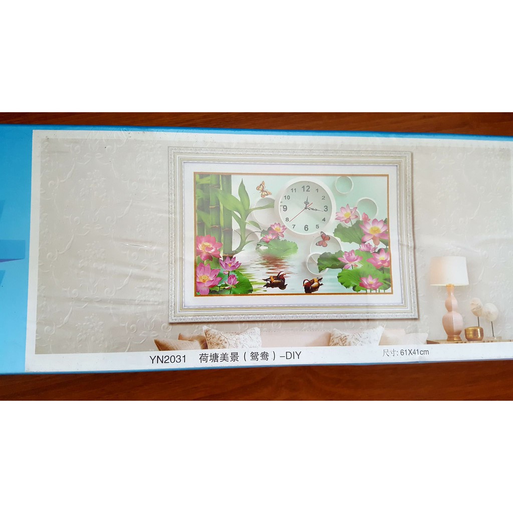 Tranh đính đá HOA SEN YN2031 ( 61X41CM )