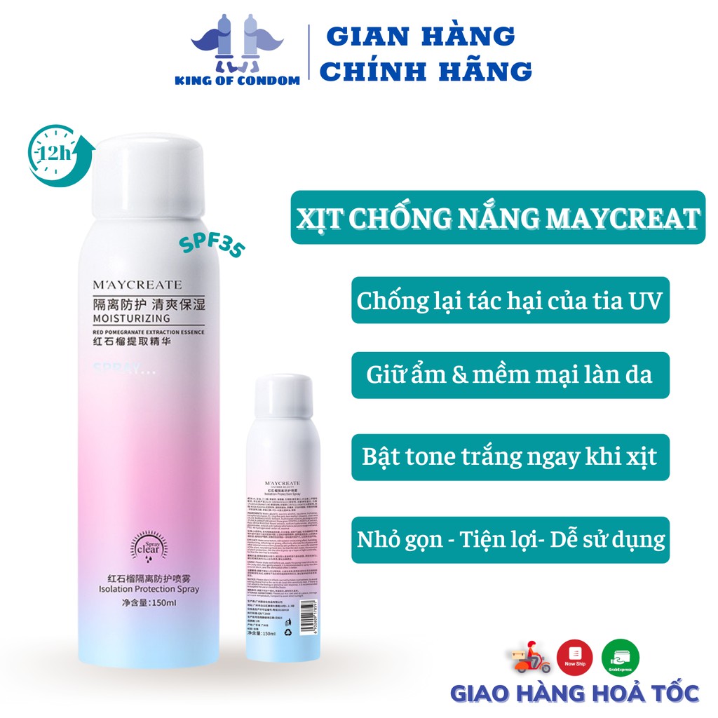 Bộ đôi Xịt tẩy lông Detfvo & Xịt chống nắng Maycreate 150ml - King Of Condom | BigBuy360 - bigbuy360.vn