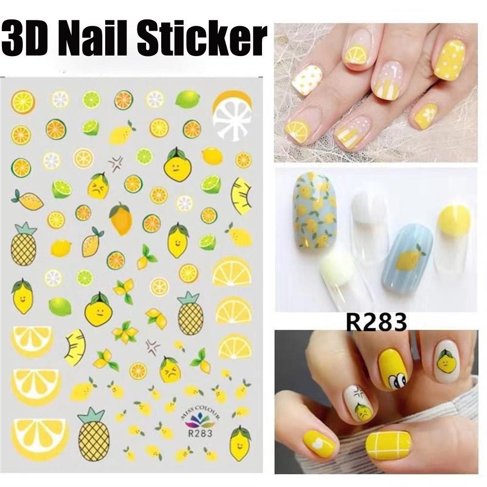 Miếng dán trang trí móng họa tiết trái cây xinh xắn