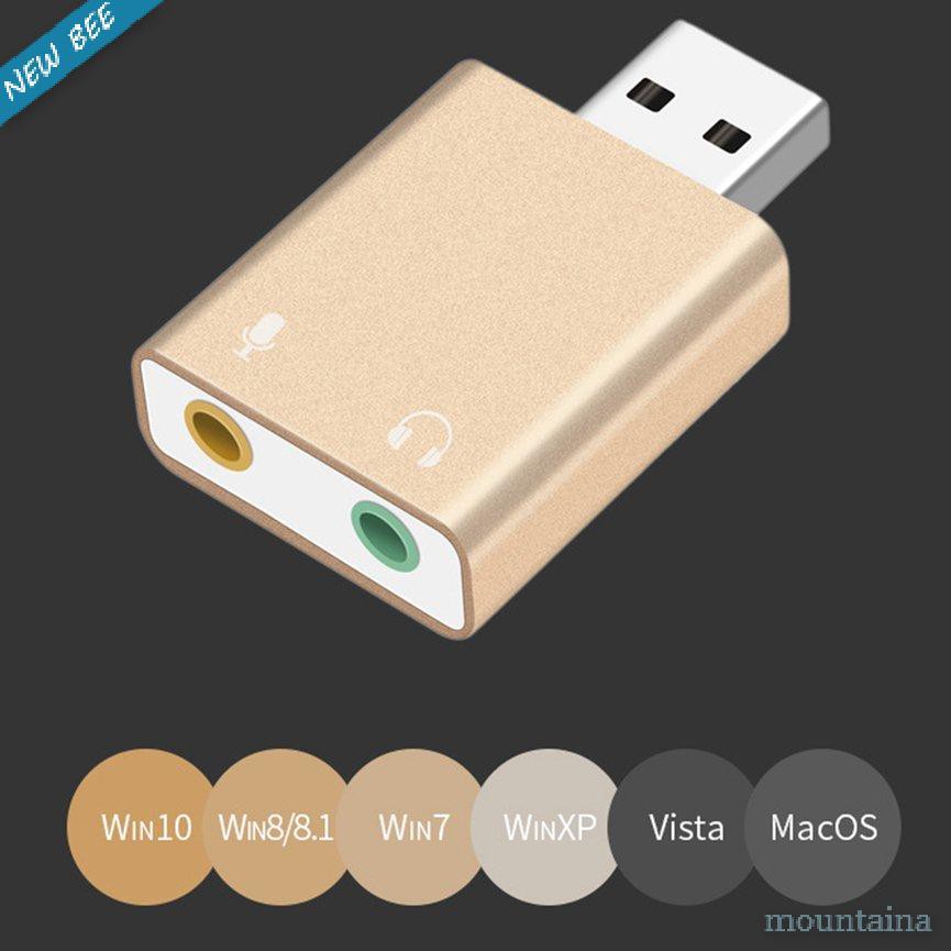 Đầu chuyển đổi card âm thanh usb sang tai nghe / micro tiện dụng