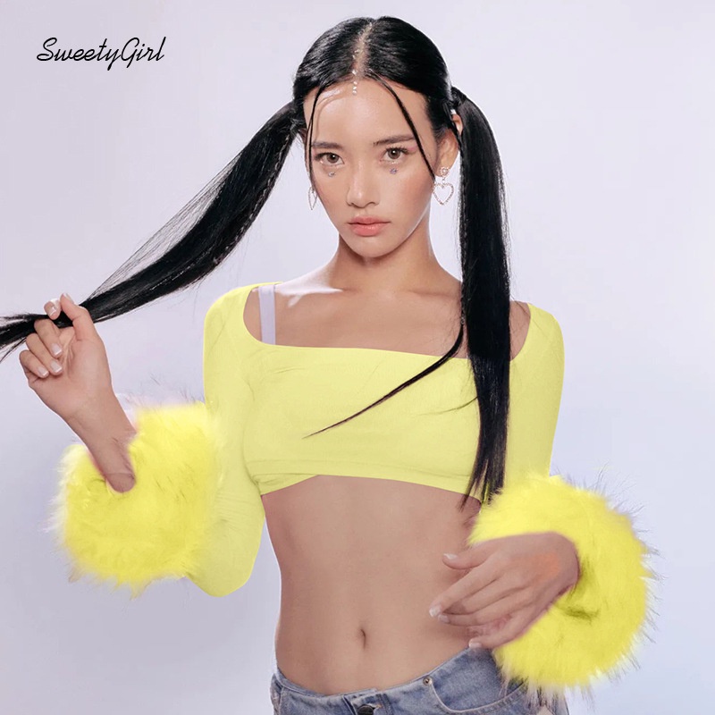 Áo Thun Cổ Vuông Tay Dài Màu Trơn Dáng Ôm Thời Trang Quyến Rũ Cho Nữ 2022