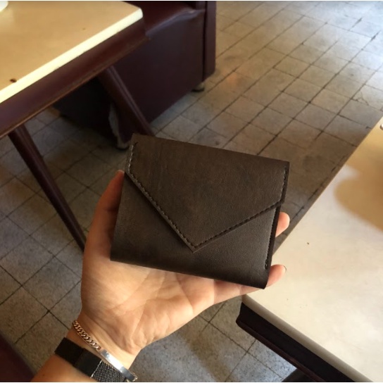 Ví da unisex Handmade Letter Mini Wallet Onetothree