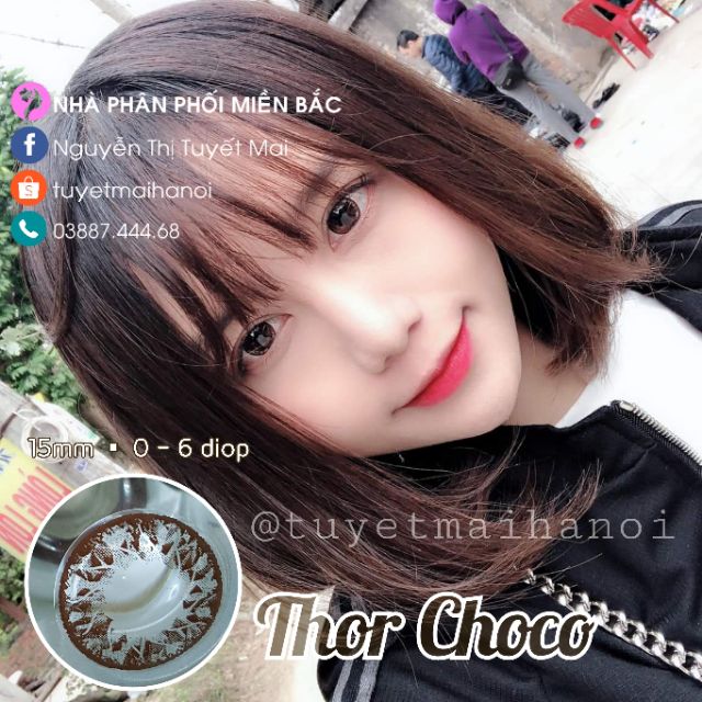 [ Ảnh Thật ] Lens Giãn Tròng Màu Nâu Thor Choco 15mm - Kính Áp Tròng Hàn Quốc Chính Hãng Vassen Sexy Me