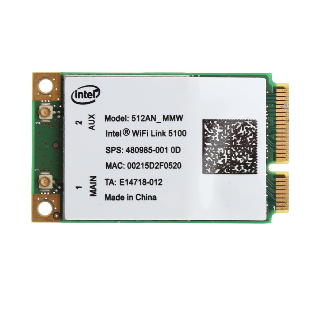 Card mạng không dây WLAN Mini PCI-E 2.4/5GHz cho Link Intel 5100 WIFI 512AN_MMW 300M