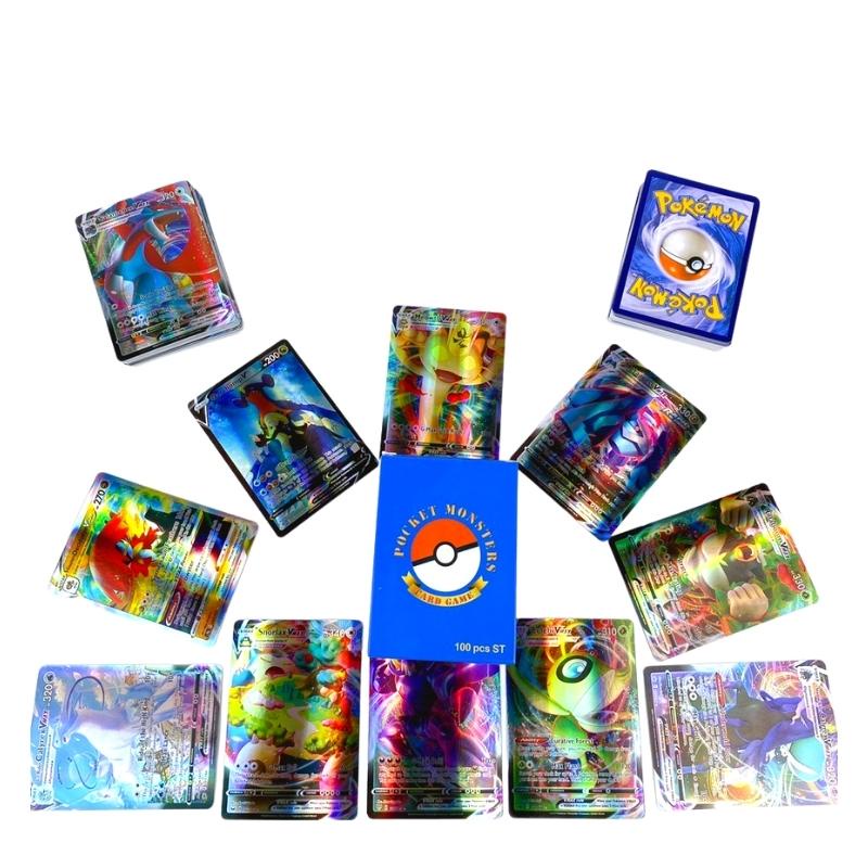 Bộ Thẻ Bài Pokemon 100 Thẻ (30vstar+1Lillie+16v+53vmax) Chơi Đối Kháng New Đẹp
