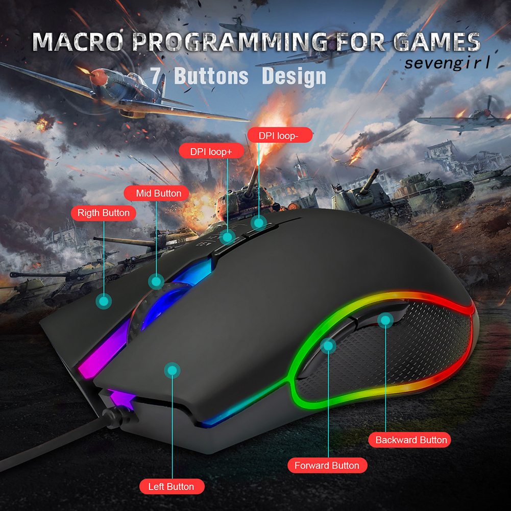 Chuột Chơi Game Có Đèn Led Nhiều Màu 3200dpi | BigBuy360 - bigbuy360.vn