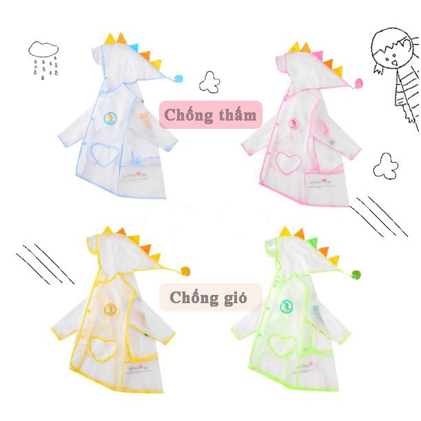 Áo mưa trẻ em phong cách nhật bản, rèn tính tự lập cho bé, chất liệu AVE cao cấp chống gió, không bám nước