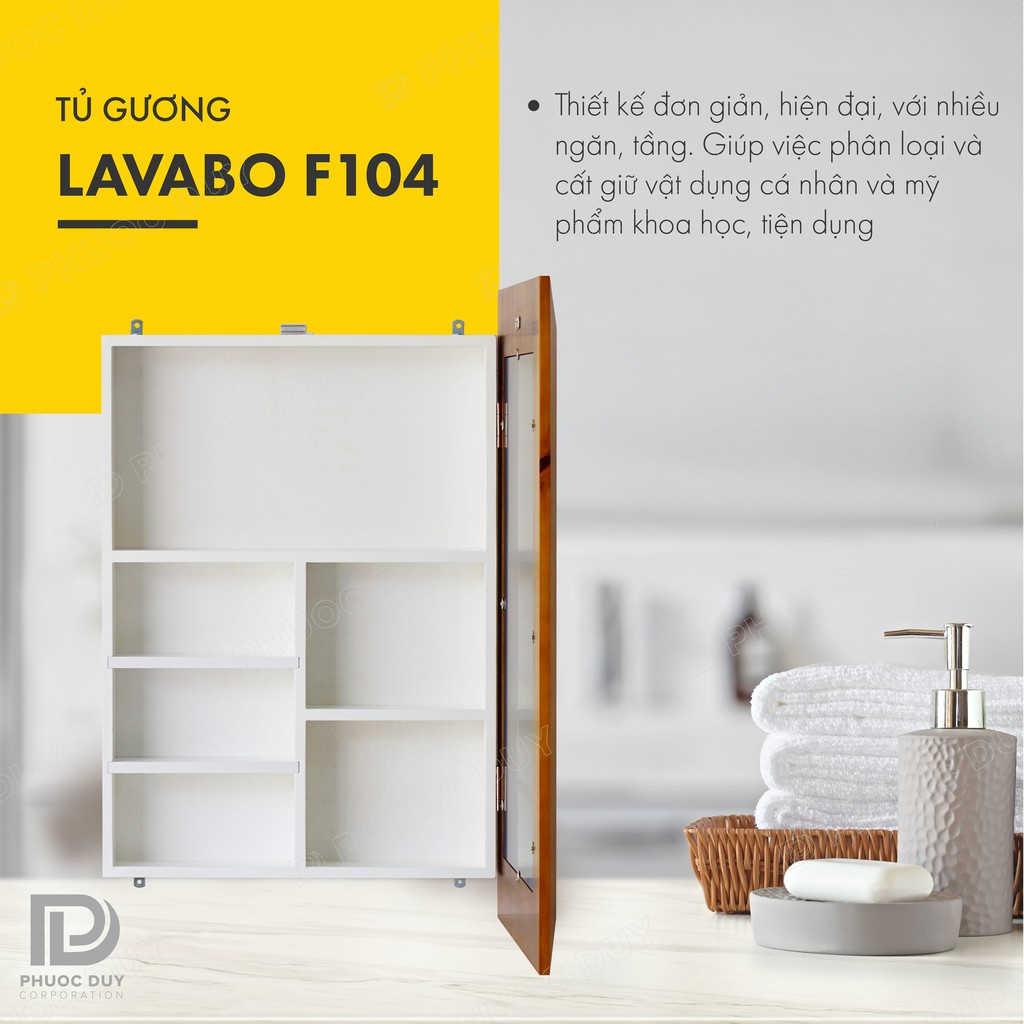 Tủ gương phòng tắm treo tường đa năng - Tủ gương Lavabo F104