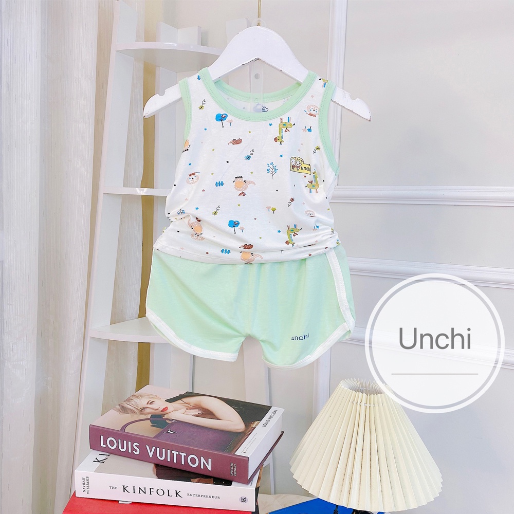 Bộ quần áo ba lỗ mùa hè cho bé trai, bé gái chất liệu thun lạnh, thoáng mát, thấm hút mồ hôi tốt (UC03)
